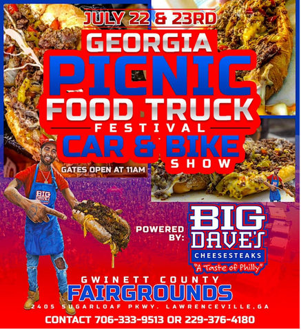 Georgia Picnic and Food Truck Car & Bike Festival Flyer 2