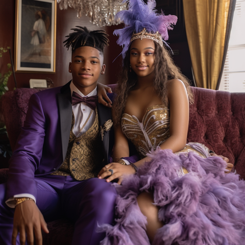 Cham Prom Black African American Prom Soulaan Prom in purple