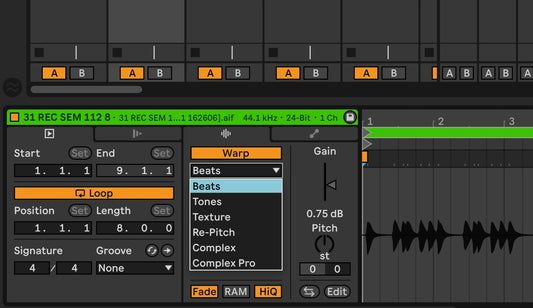 Warp from here straight in Ableton