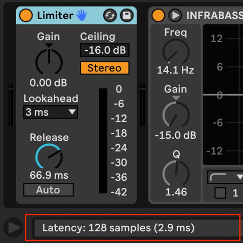 Ableton how to see a plugins latency