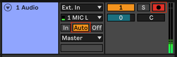 How to turn on input monitoring in Ableton