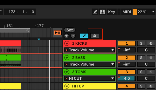 Lock automation in place in Ableton