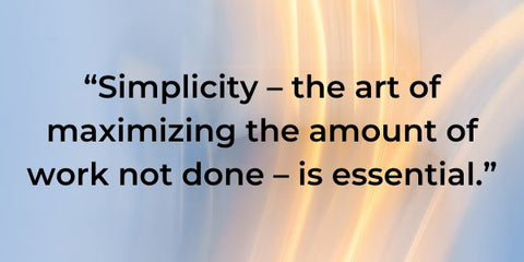 Simplicity – the art of maximizing the amount of work not done – is essential