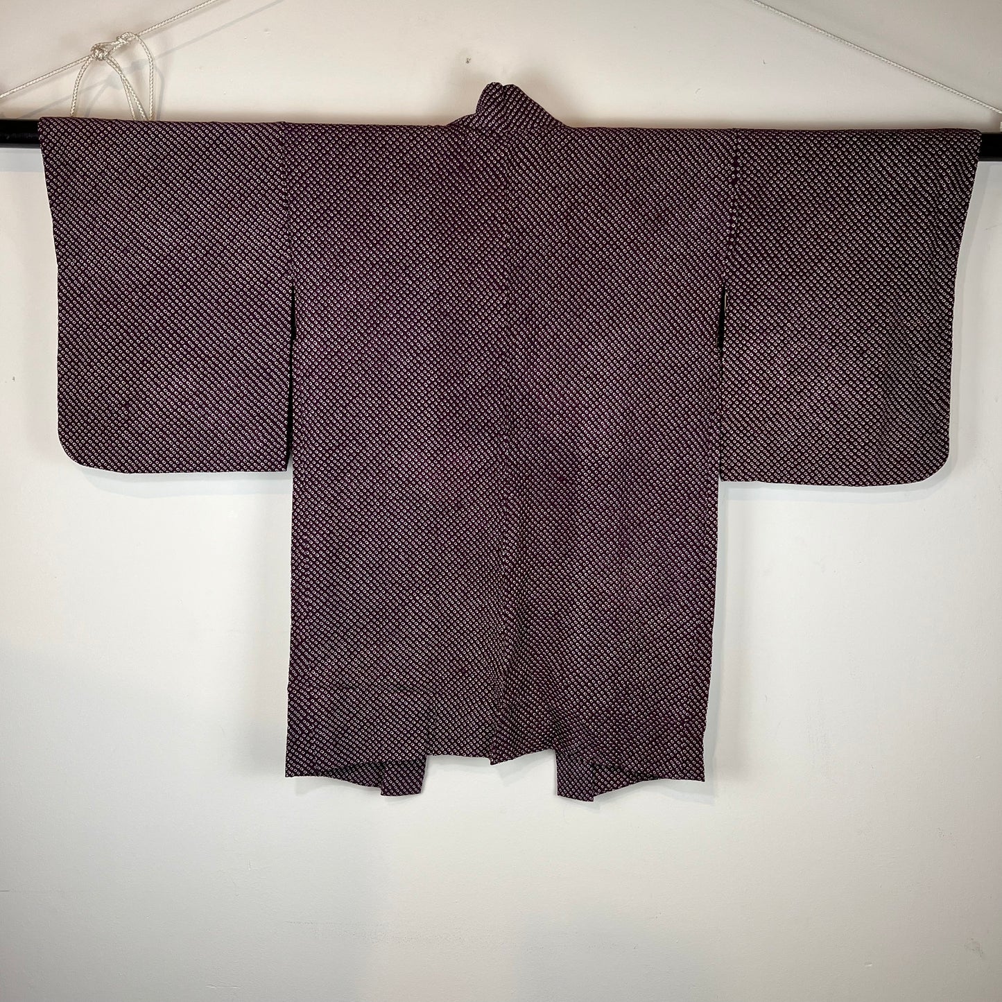 Vintage Japanese Silk Haori Coat in Shibori Tie-dye Style Royal Purple ...