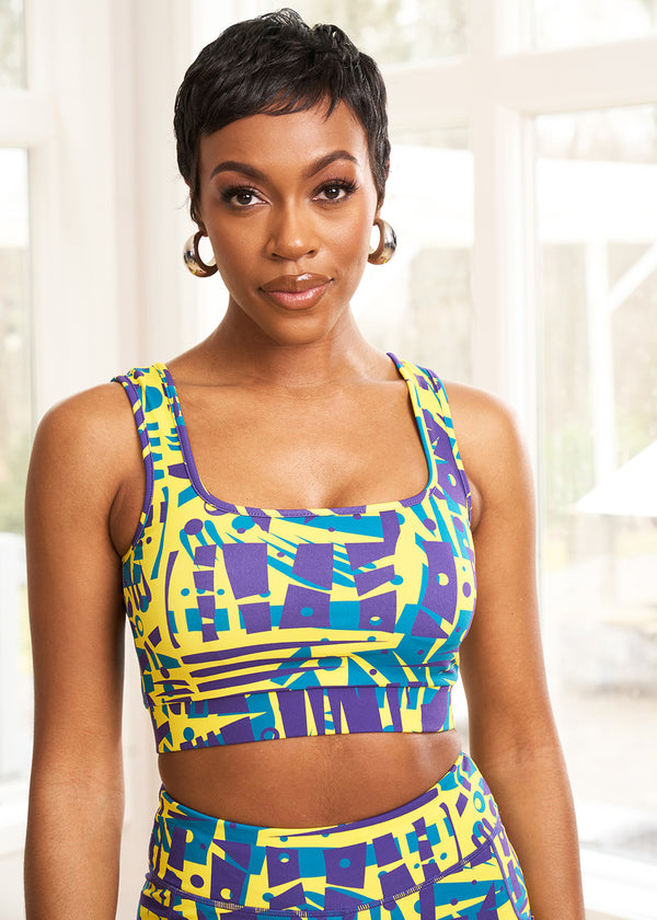 Adamma Women's African Print Sports Bra (Sunset Tie Dye) – D'IYANU