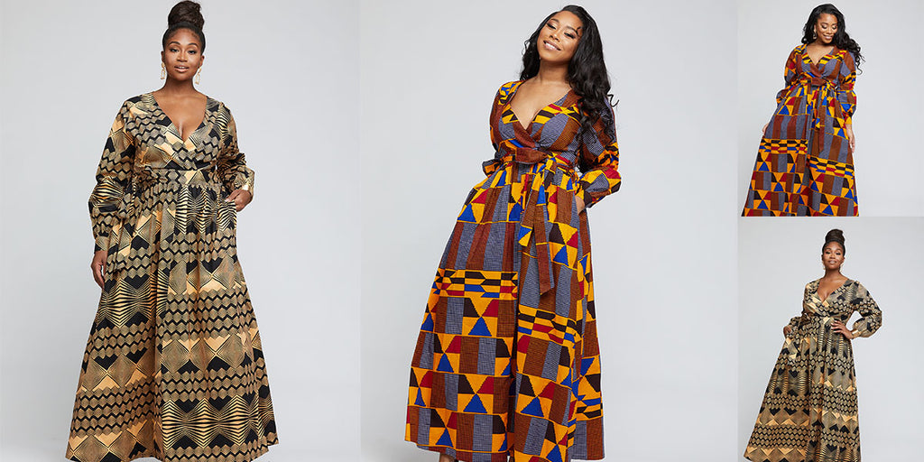 Bahati African Print Puff Sleeve Maxi Dress