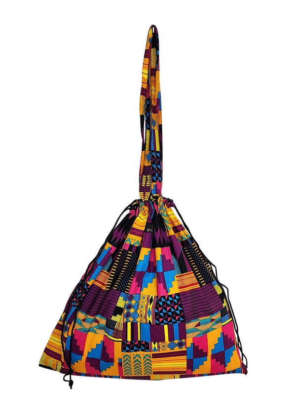 Ebuni African Print Tote (Pink Purple Kente)