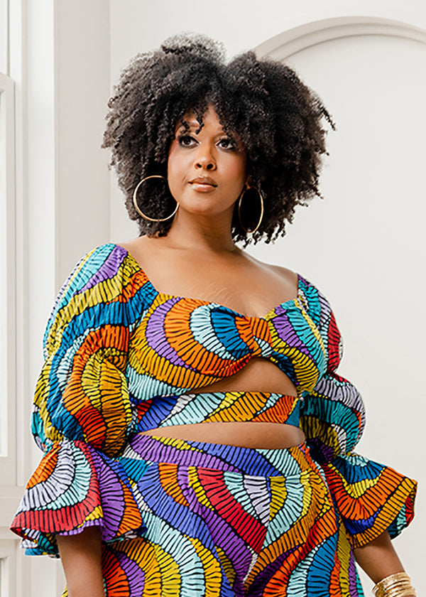 Colourful Kente African Print Bandeau Crop Top