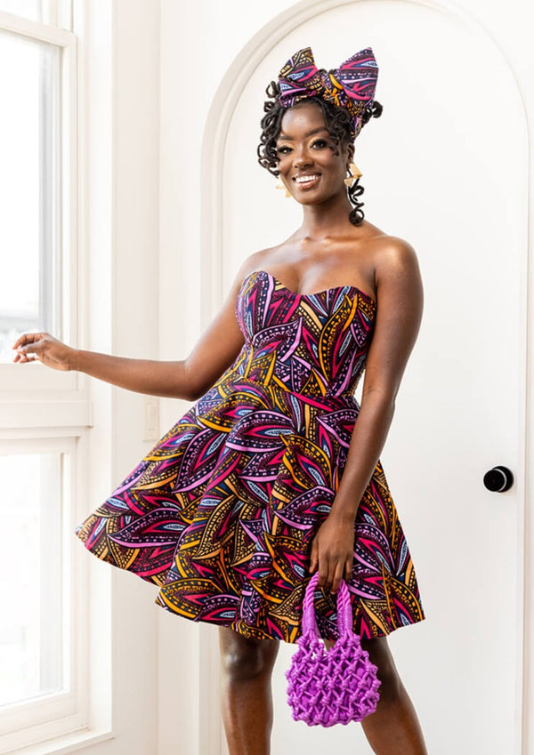 African print dress, Ankara corset dress, Ankara long dress, Ankara dress  with organza. Red Ankara dress. Ankara prom dress