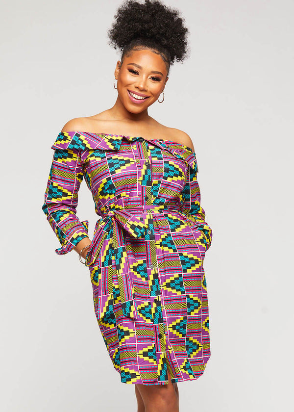 african print shirt dress styles