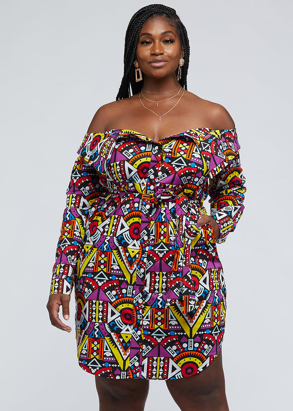 african print shirt dress styles