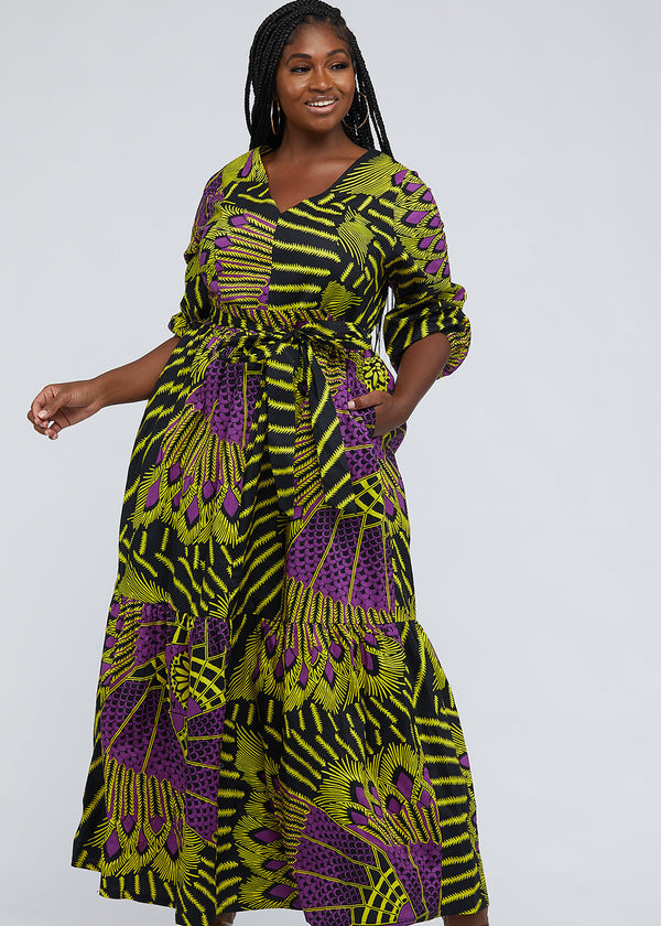 purple and gold african attire