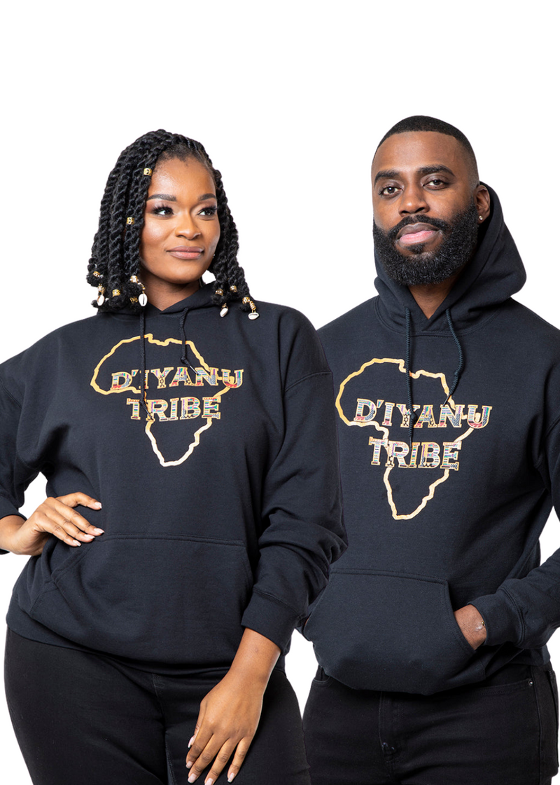 Awujo spfraidersoccercamp TRIBE Unisex Hoodie (Black/Gold Green Kente)