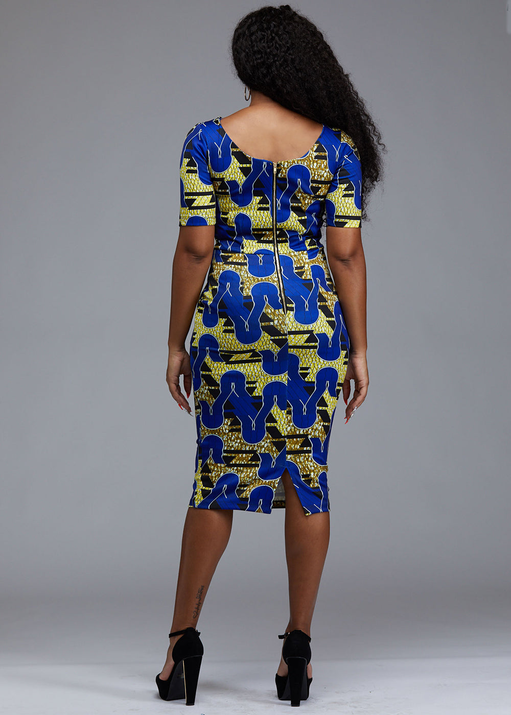 African print midi dress