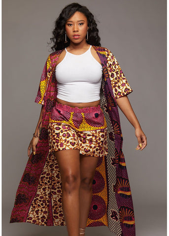 Dalila African Print Duster