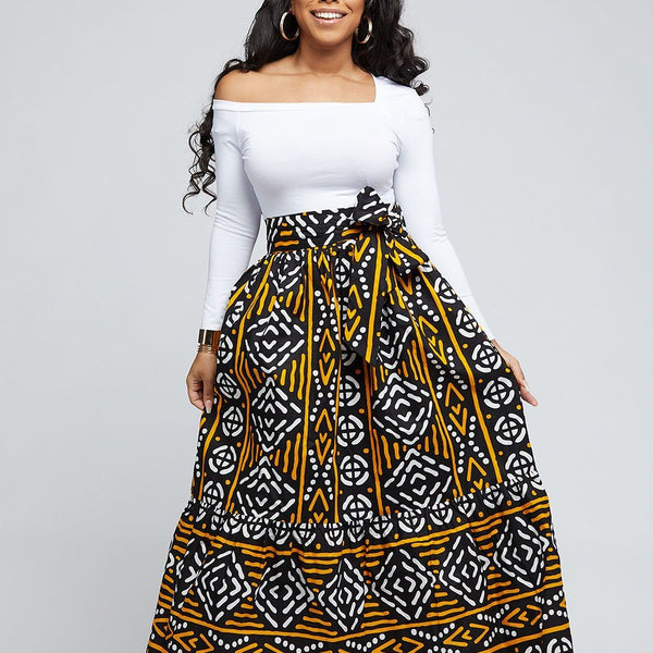 african black and gold dress