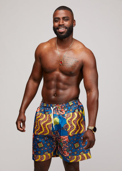 Image result for african print beach shorts men"