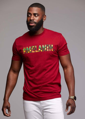 Akono Mens Melanin African Print T-Shirt