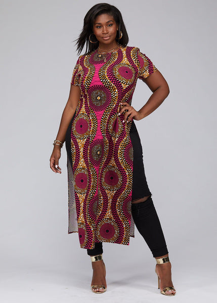 african print long tops