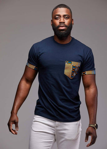 Seun Mens African Print T-Shirt