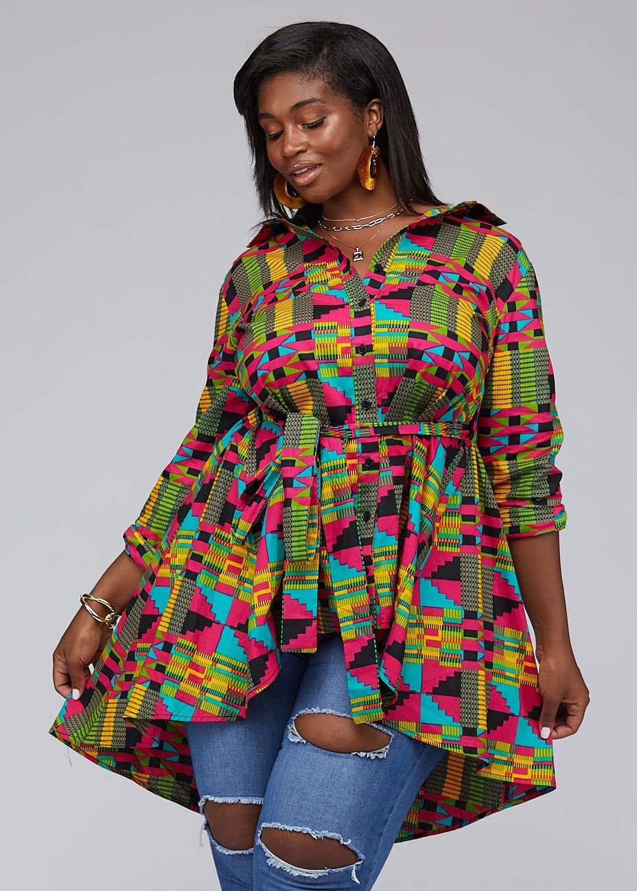 high low african tops