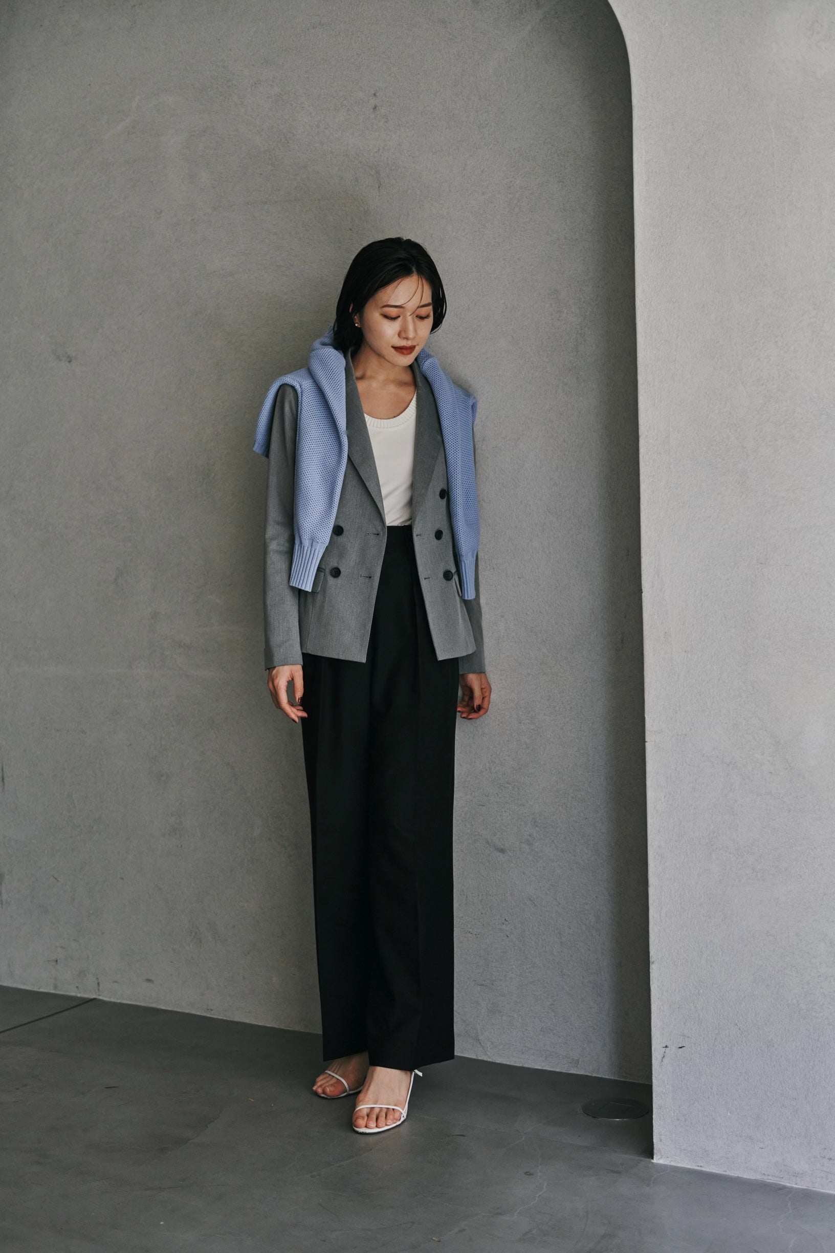 送料無料/プレゼント付♪ L'AUBE BLANC／Waist Shape Tailored Jacket