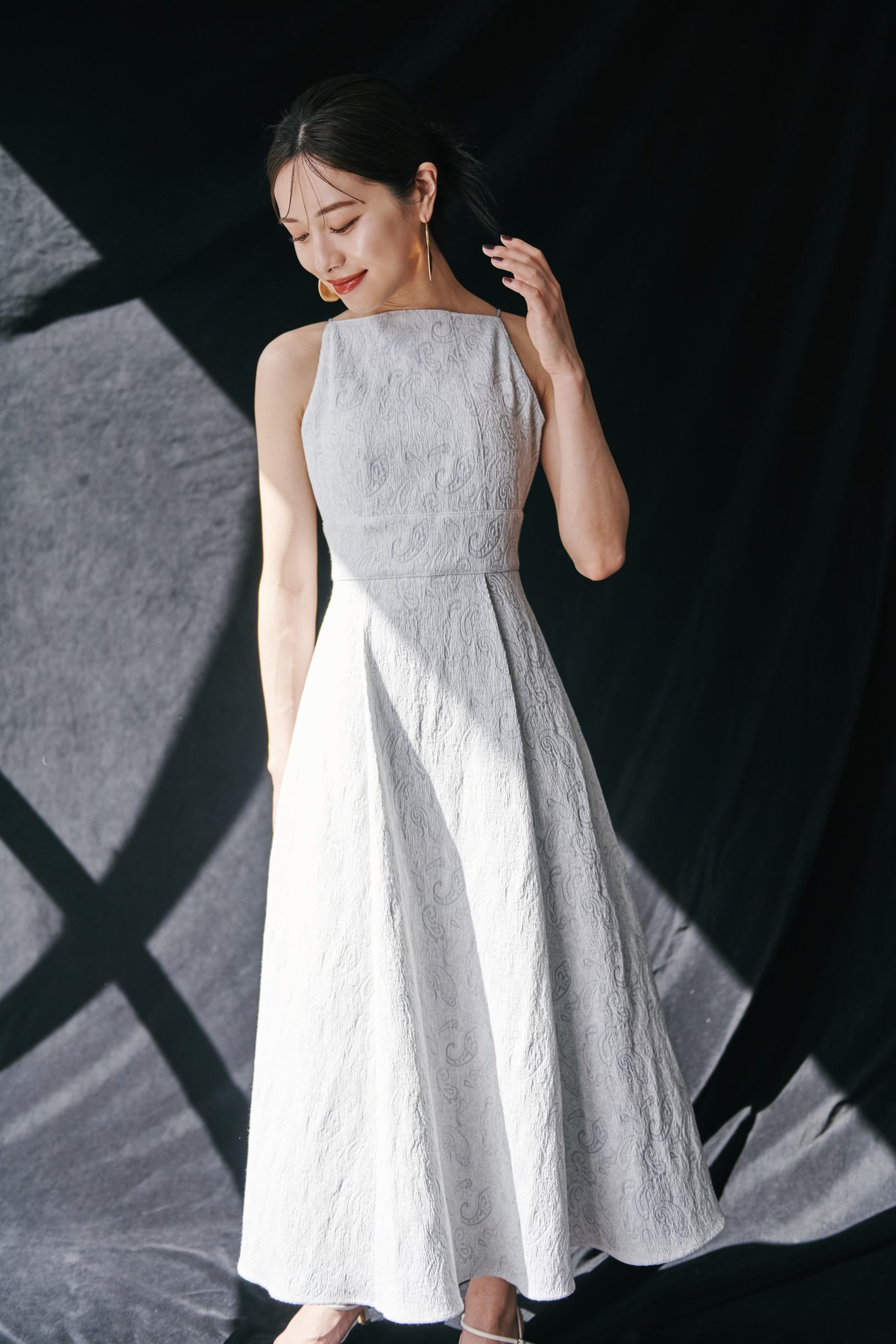 オンラインネットワーク laubeblanc Belted Jacquard Dress - ワンピース