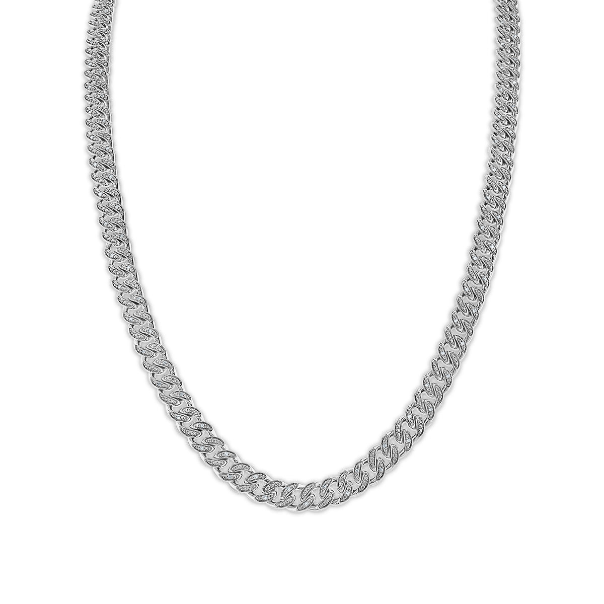 1 CT. T.W. Diamond Cuban Link Chain Necklace in Sterling Silver with 14K  Gold Plate – 22