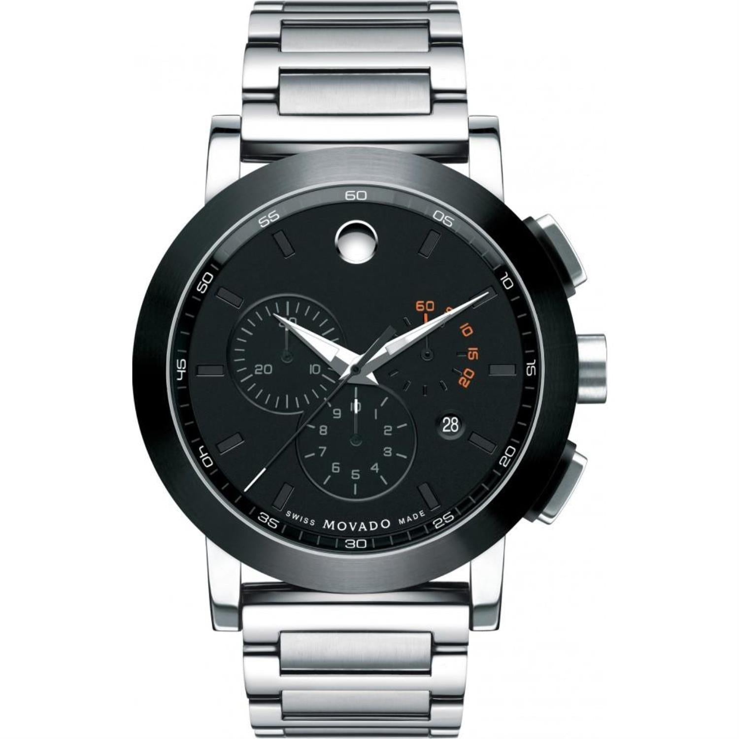 Movado Museum Sport with Daniels 44MM Dial. Black 0606792 Jewelers – Chronograph