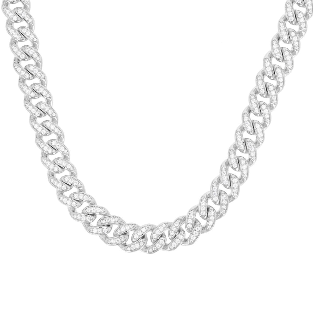 1 CT. T.W. Diamond Cuban Link Chain Necklace in Sterling Silver with 14K  Gold Plate – 22