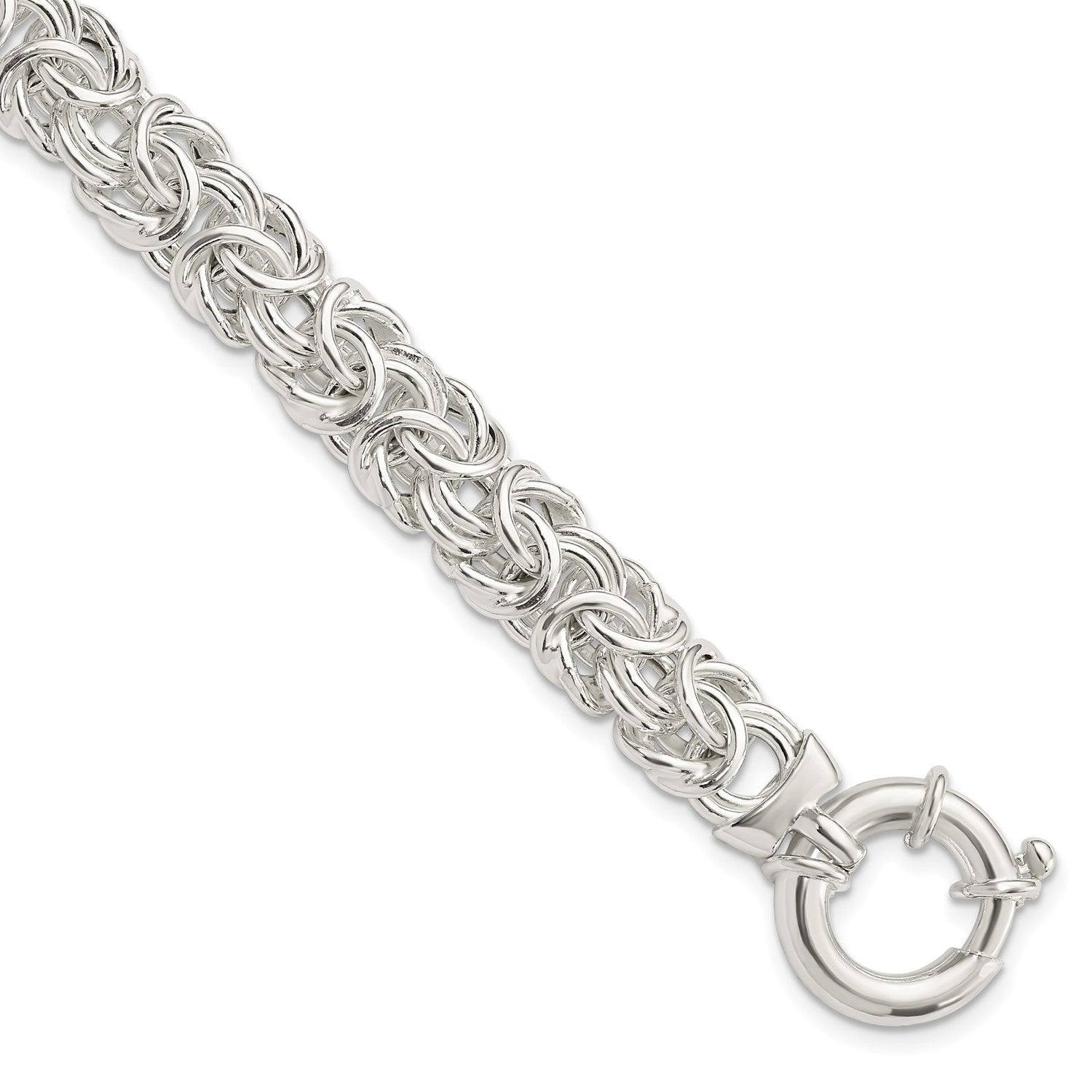 10mm Byzantine Chain Bracelet in Sterling Silver