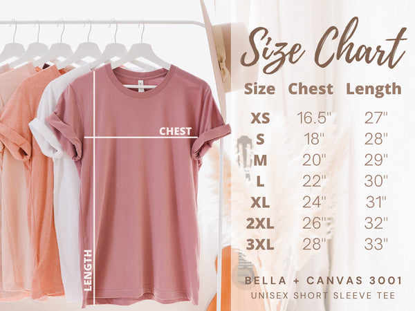 Sizing Chart for T Shirts
