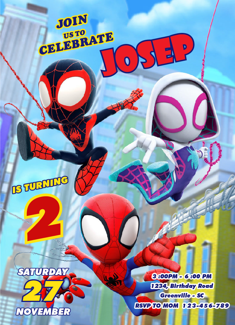 Spiderman Customized Birthday Invitation Template – Coolboss