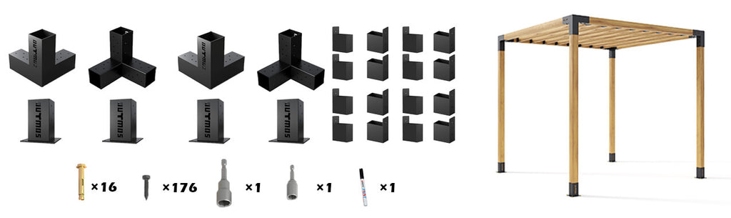 Pergola Kits | Single Pergola System with  Top Rafter