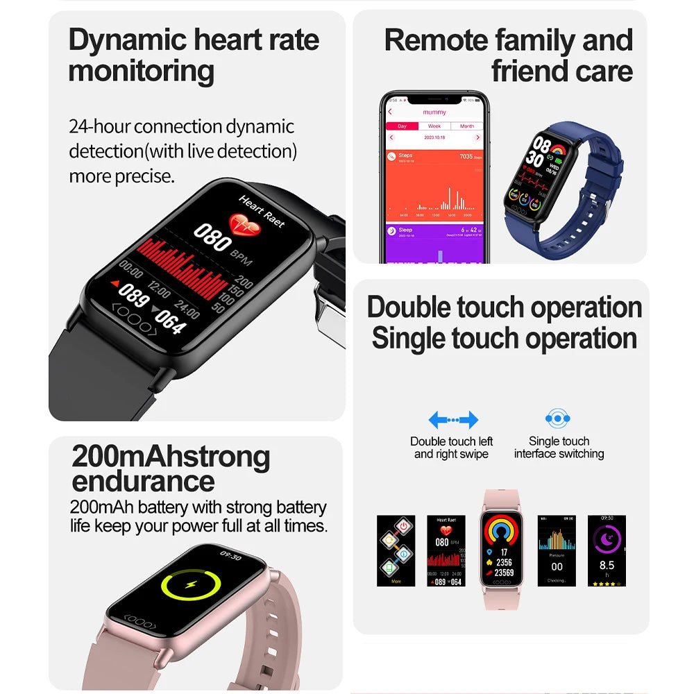 GEJIAN 2025 New Non-Invasive Blood Glucose Smart Watch 1.47 inch HD Touch Screen Heart Rate Blood Oxygen Monitoring SmartWatch - MeLife GloBazzar