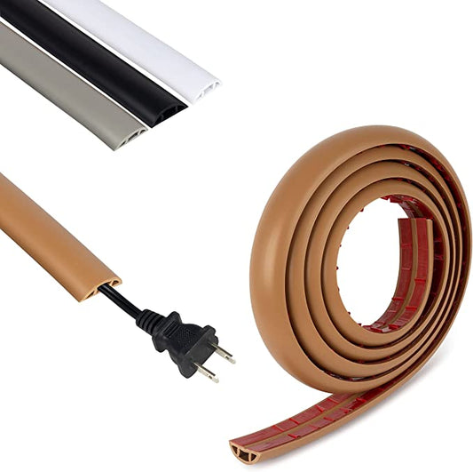 Rubber Bond TV Cord Hider Cable Protector - Strong Self Adhesive Wall Cord Cover Cable Hider - Low Profile Cable Management Wall Cord Concealer