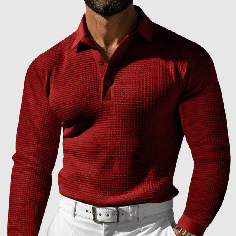 Men's slim fit waffle knit polo - Couture product image