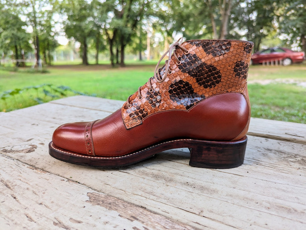 Calf and Python Ladies Derby Boot