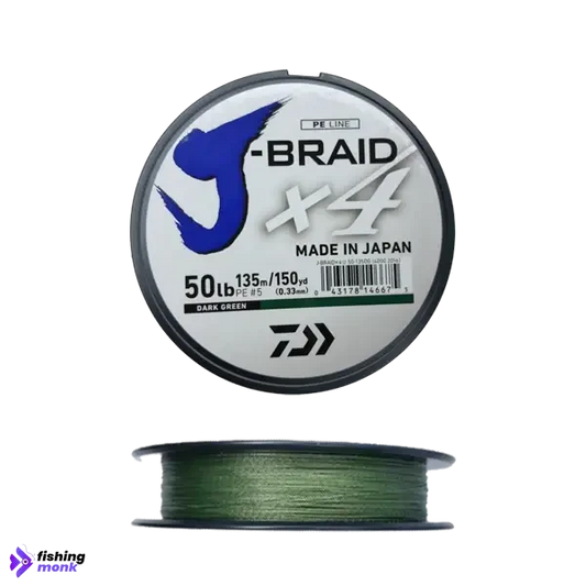Daiwa J-Braid X8 Braided Line Dark Green - Fishingmonk