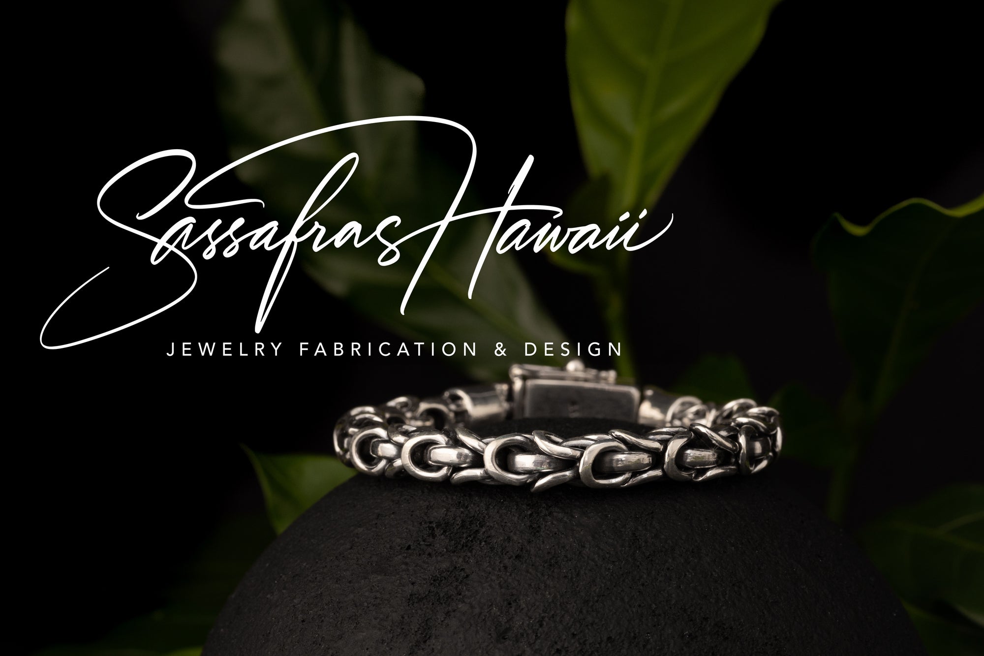 Bracelet - Cuff Sterling Silver Woven 5 Line Lauhala Collection