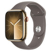 Apple Watch Series 9 (2023) GPS + Cellular 45 mm - Stainless steel Gold - Sport band Gray
