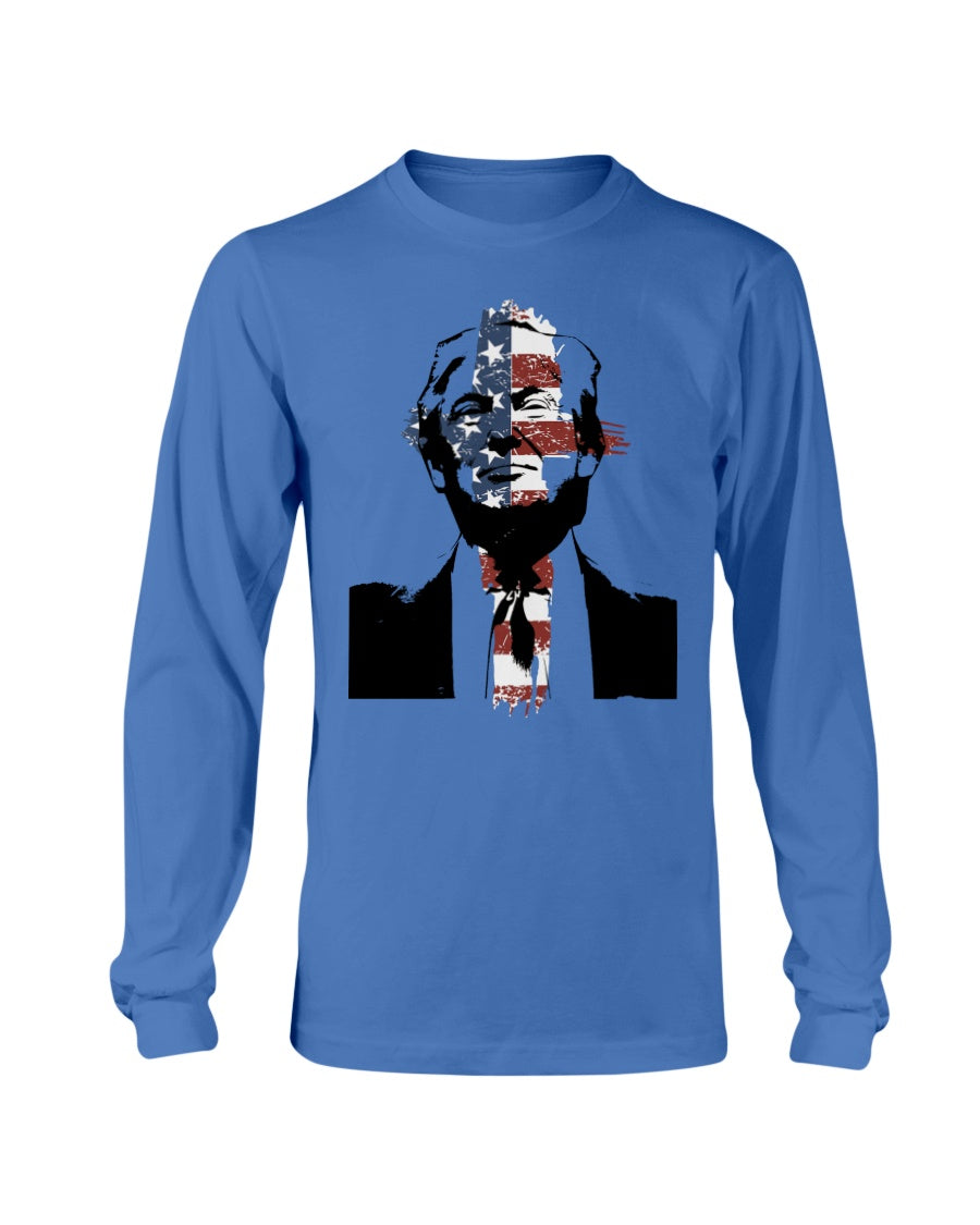 American Flag Jesus Is My Savior Trump Is My President Long Sleeve T-Shirt