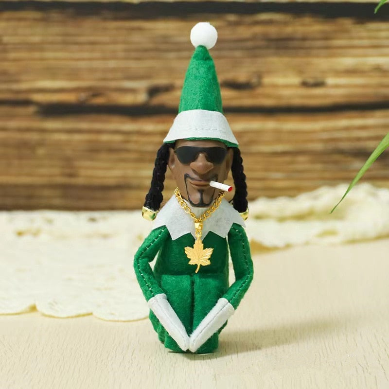 New Snoop On A Stoop Felt Pink Christmas Elf Doll