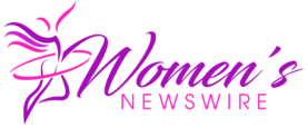 Logo of 'Women's Newswire' with a stylized butterfly graphic.