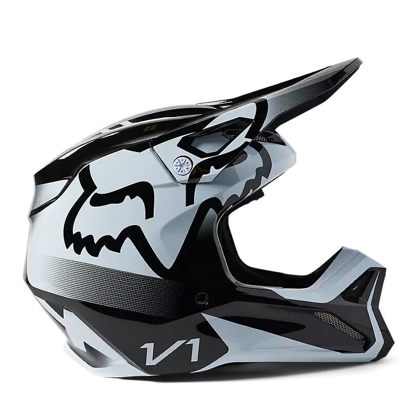 Fox Racing Men's Motocross V1 LEED HELMET DOT/ECE (Black/White) 29657-018