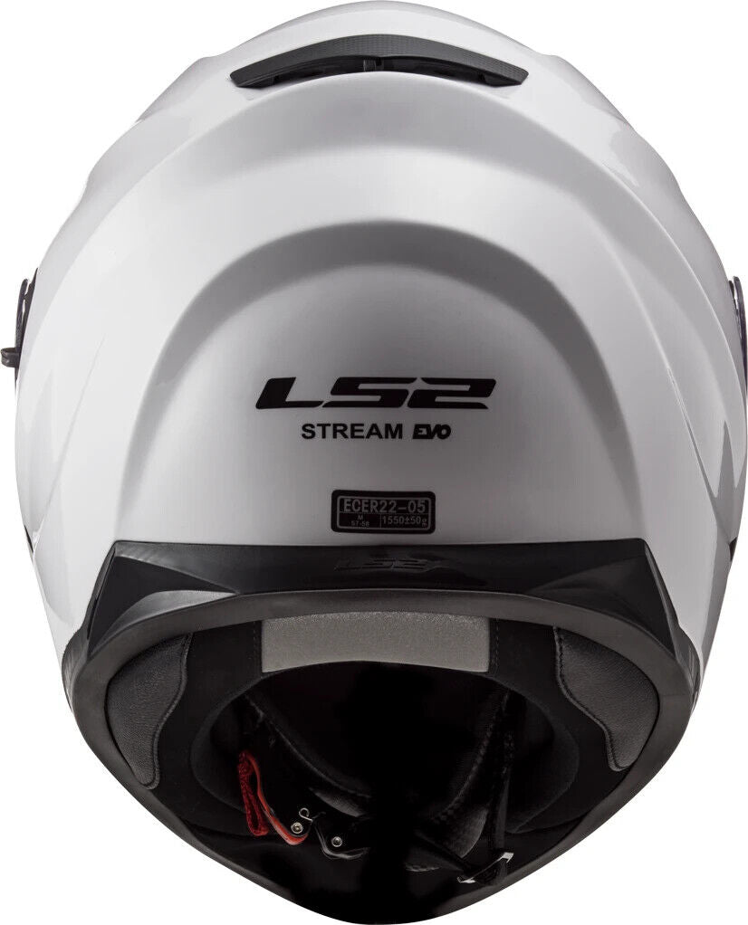 LS2 Stream Evo Full Face Street Motorcycle Helmet Stream Solid Glass White