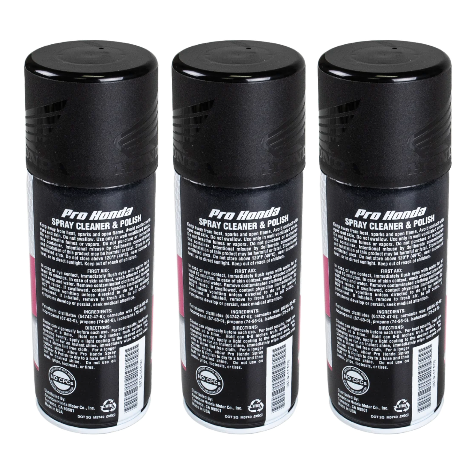PRO HONDA MOTORCYCLE HIGH PERFORMANCE SPRAY CLEANER & POLISH 3 CANS 12 OZ