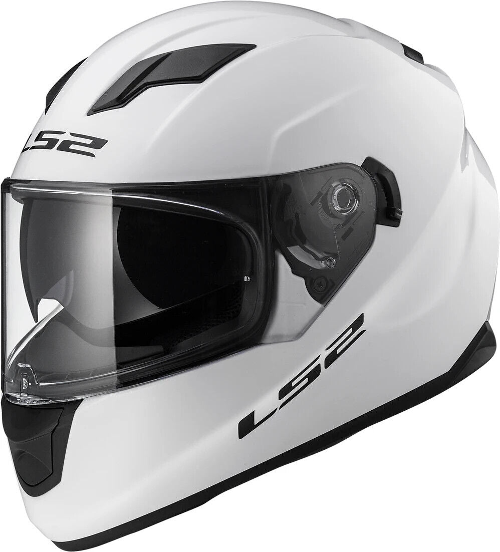 LS2 Stream Evo Full Face Street Motorcycle Helmet Stream Solid Glass White