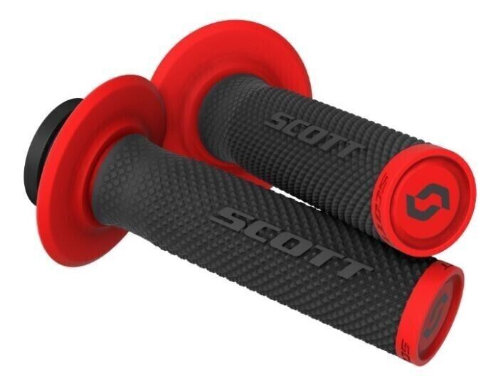 Scott SX II Full Diamond Lock On Locking Grips BlackRed For 2  4 Stroke Models