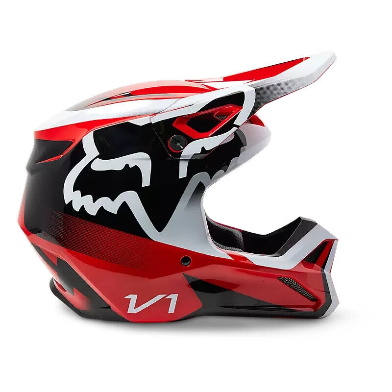 Fox Racing Men's Motocross V1 LEED HELMET DOT/ECE (Fluorescent Red) 29657-110